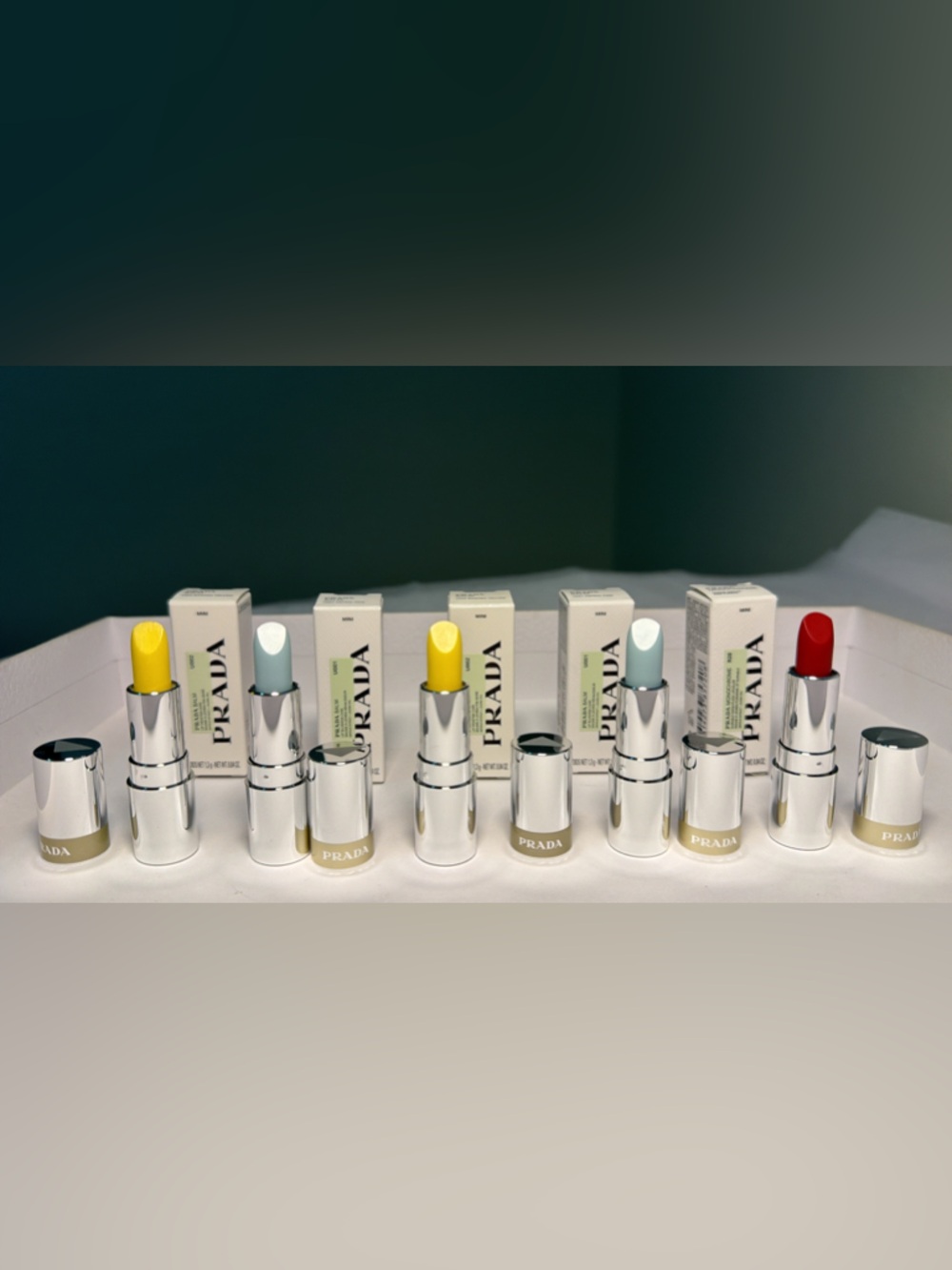 New,unused & authentic Prada Mini set lipstick Collection. Balms & lipstick